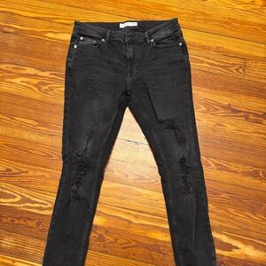 TOPMAN Spray On Skinny Distressed Jeans - 32x32
